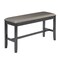 Saltoro Sherpi 48 Inch Dining Bench, Padded Seat Cushion, Metallic Gray Upholstery, Black-